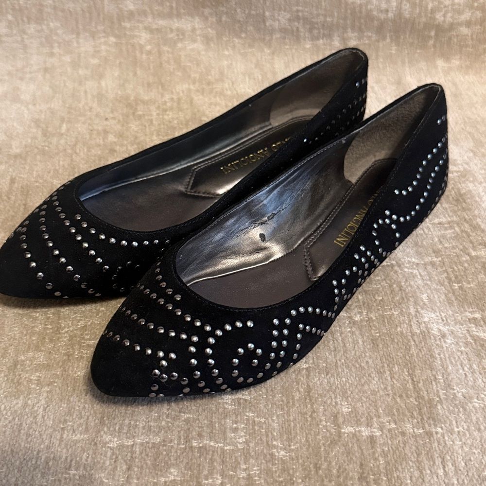Enzo Angiolini Studded Black Flats